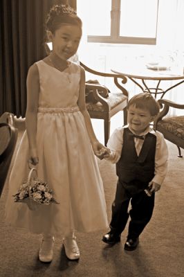 The cutest ring bearer and flowergirl