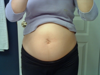 Front view of baby belly - 24 weeks, 3 days